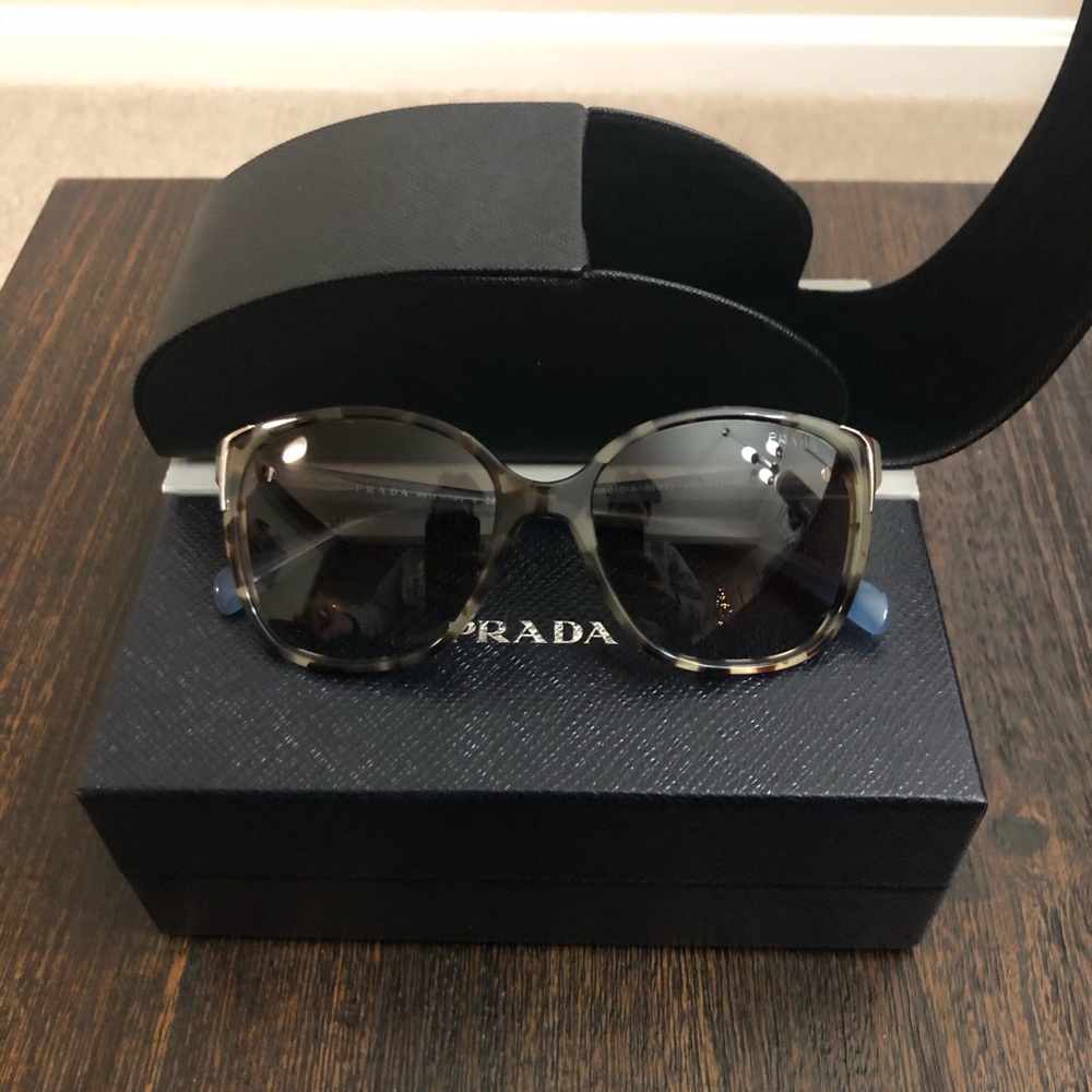 Prada Blue Tortoise Shell Sunglasses